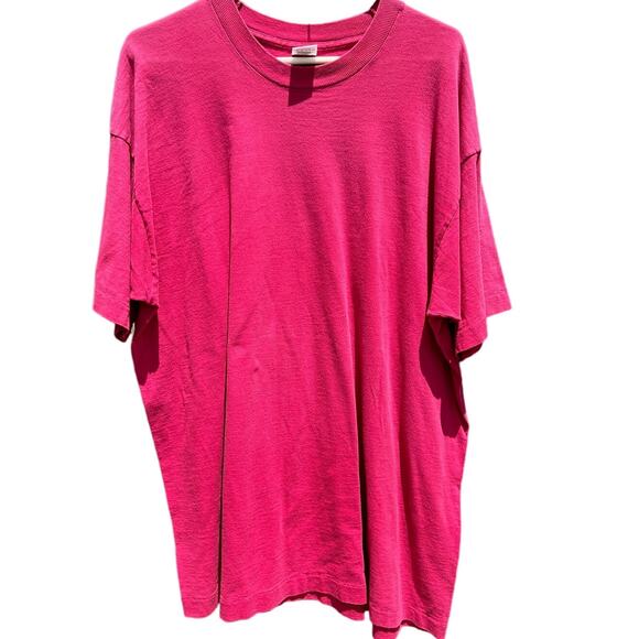 Vintage 80s Fruit of the Loom Pink T-Shirt  Size 2XL XXL - Picture 1 of 4